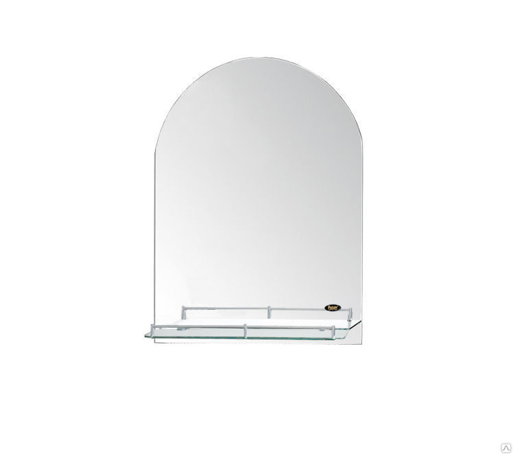 Р703 Зеркало серебро без светильника с полочкой 70*50   