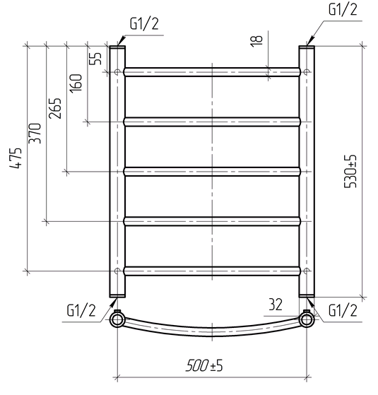  ПСШ НЕРЖ. 500х 600  РЕБРО (5п)