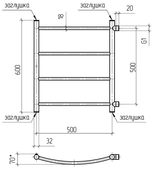  ПСШ НЕРЖ. 500х 500  ЛИДЕР (4) 
