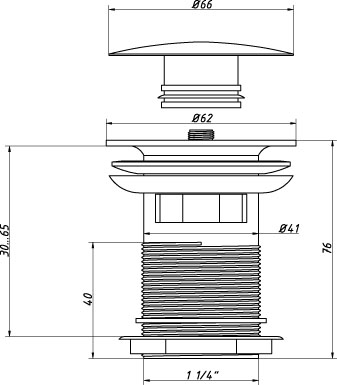Выпуск 11/4 «клик-клак» автомат, для умывальника; покрытие: хром ВХ-803