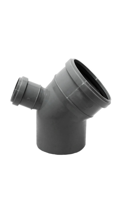 Отвод ПП 110х45 с патрубком 50 ФРОНТАЛЬНЫЙ ВВЕРХ