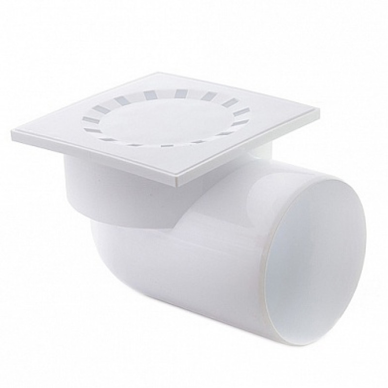 Трап ПП  110  гориз. пластик. 150х150