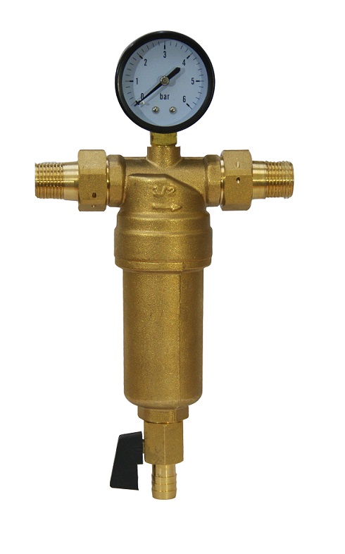 Фильтр с манометром 1/2 для горячей воды