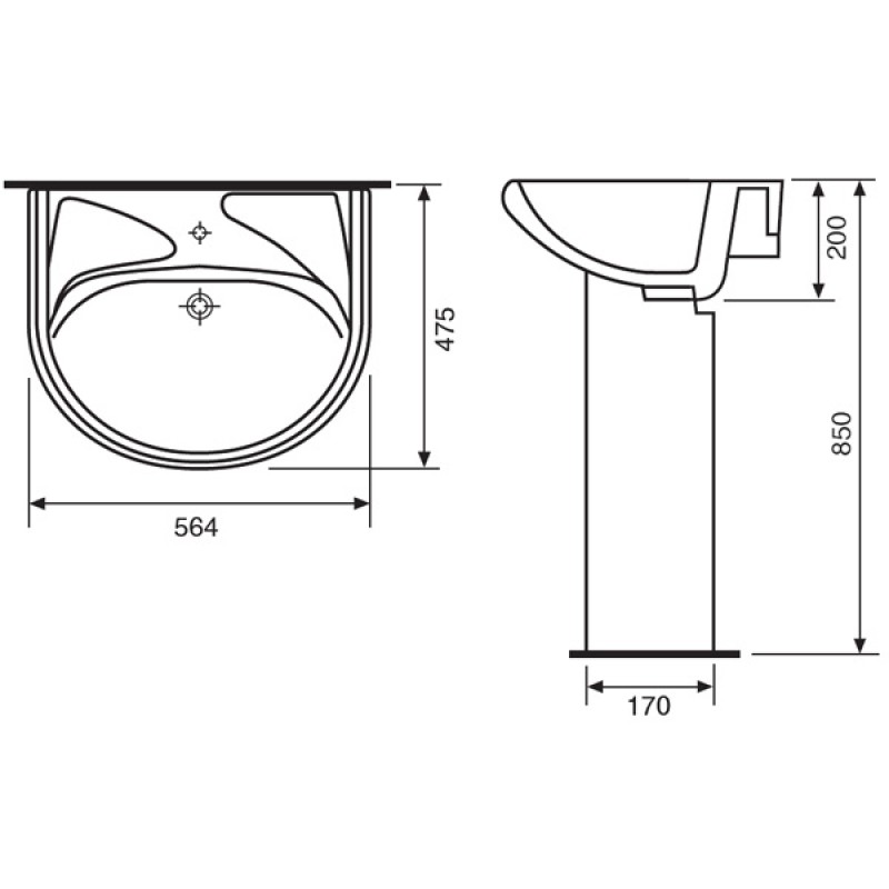 Умывальник Воротынск Вест с/отв с перелив.   