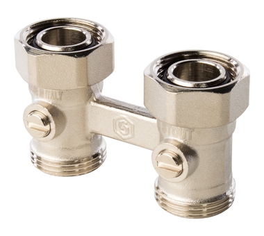  Узел нижнего подкл. рад-ра д/2-х труб.прямой 3/4  STOUT   