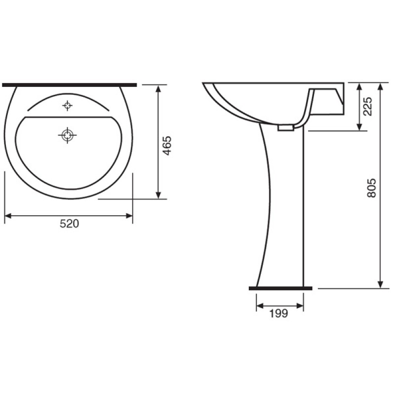 Умывальник Воротынск Соната с/отв с перелив.