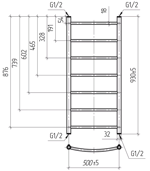  ПСШ НЕРЖ. 500х1000 РЕБРО (7п)