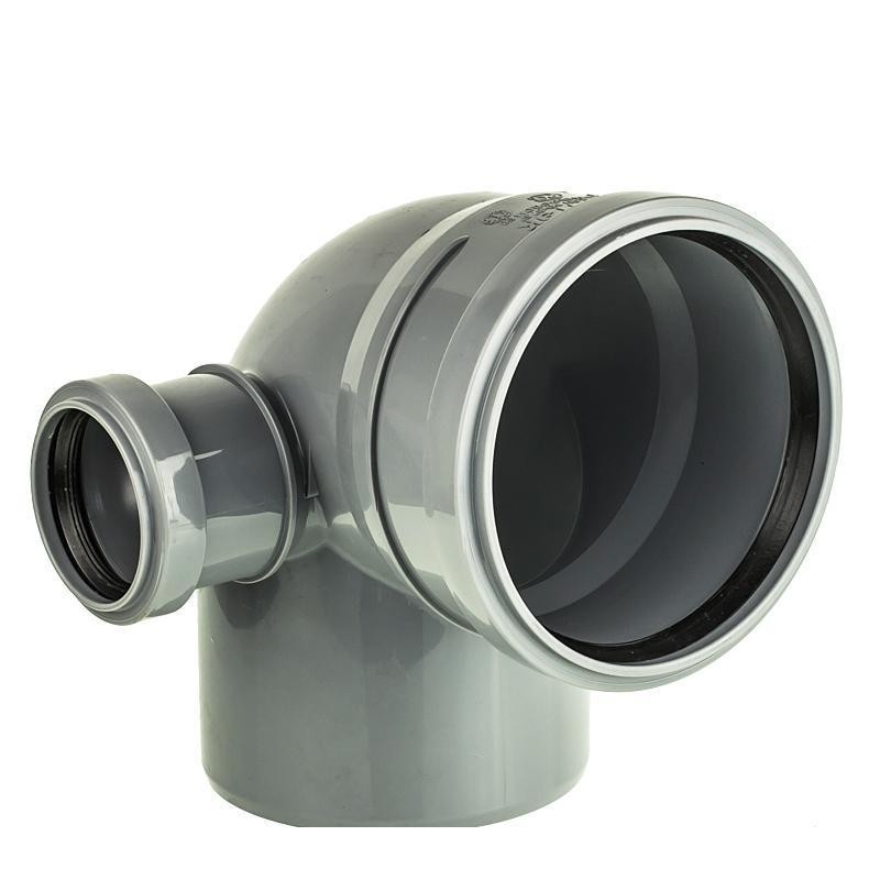 Отвод ПП 110х90 с патрубком 50 ЛЕВЫЙ