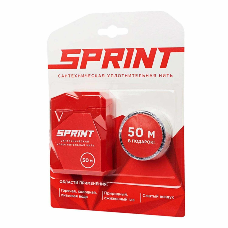 Уплотнительная нить Sprint 50м бокс +50м катушка, блистер   