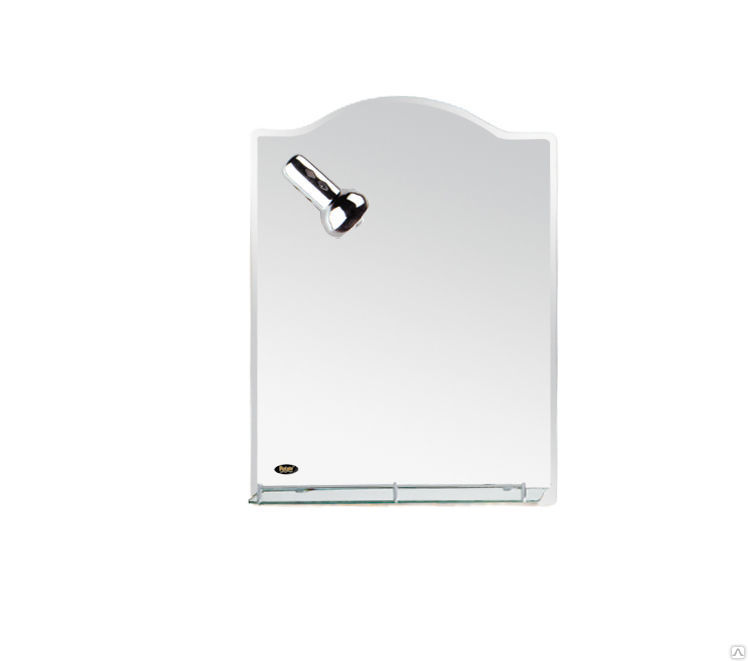 Р709 Зеркало серебро со светильником и полочкой 70*50 /// УБРАТЬ