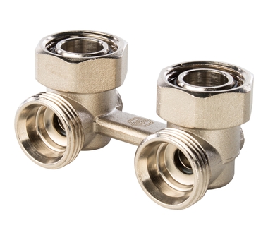  Узел нижнего подкл. рад-ра д/2-х труб.угловой 3/4  STOUT   