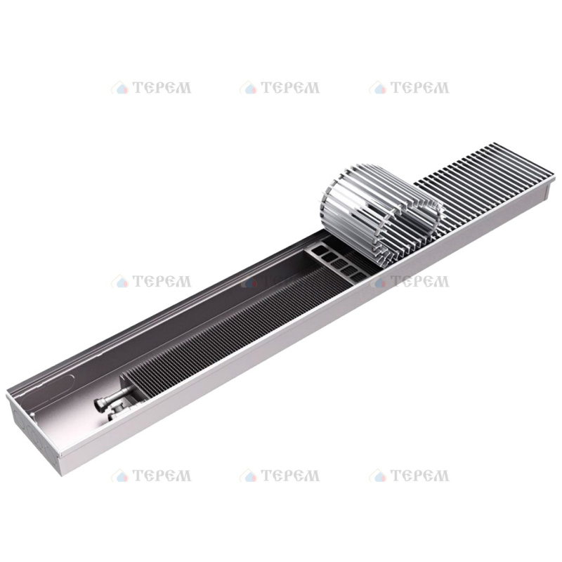 Конвектор внутрипольный  80.200.1000 ROMMER (Решётка роликовая, анодированный алюминий)