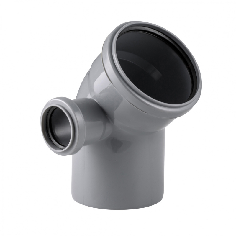 Отвод ПП 110х45 с патрубком 50 ЛЕВЫЙ