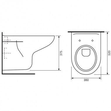 Унитаз подвесной "Элеганс" Люкс  