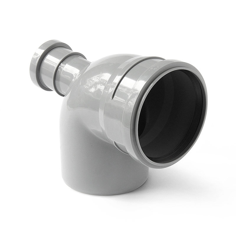 Отвод ПП 110х90 с патрубком 50 ФРОНТАЛЬНЫЙ ТЫЛ