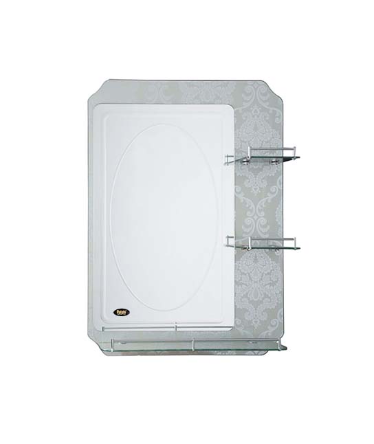 Р741 Зеркало комбинир. с 3-мя полочками,серый  60*80 /// УБРАТЬ